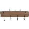 Clayre & Eef 5H0684 Wandkapstok bruin 63x8x27 cm hout ijzer landelijke stijl