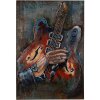 Clayre & Eef 5WA0195 Wanddecoratie gitaar 60x4x90 cm Bruin Blauw
