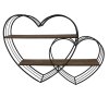 Clayre & Eef 5Y1166 Wandplank hart 93x15x65 cm zwart bruin