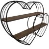 Clayre & Eef 5Y1166 Wandplank hart 93x15x65 cm zwart bruin