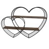 Clayre & Eef 5Y1166 Wandplank hart 93x15x65 cm zwart bruin