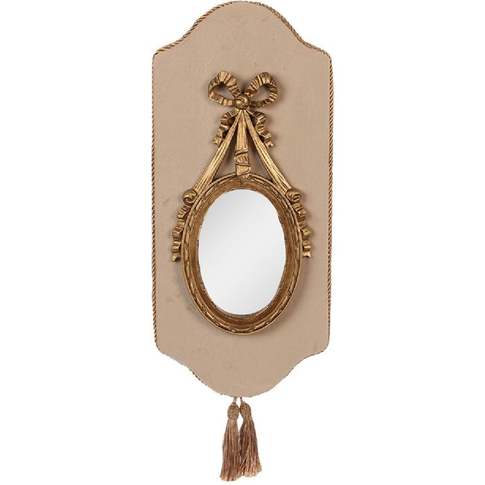 Clayre & Eef 62S292 Spiegel 20x2x44 cm Beige Goudkleurig