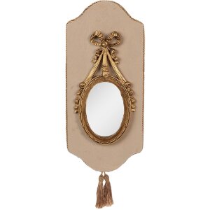Clayre & Eef 62S292 Spiegel 20x2x44 cm Beige Goudkleurig