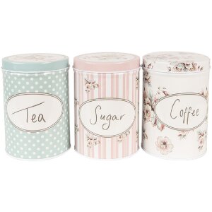 Clayre & Eef 6BL0111 Voorraadpotten set, 3 st,...