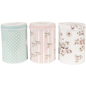 Clayre & Eef 6BL0111 Voorraadpotten set, 3 st,...