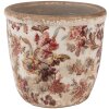 Clayre & Eef 6CE1649XS Bloempot Beige Roze Ø11x11cm Landhuis Keramiek