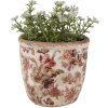 Clayre & Eef 6CE1649XS Bloempot Beige Roze Ø11x11cm Landhuis Keramiek