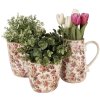 Clayre & Eef 6CE1649XS Bloempot Beige Roze Ø11x11cm Landhuis Keramiek