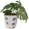 Clayre & Eef 6CE1658M Decoratie Bloempot Ø 15x14 cm Beige Blauw