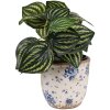 Clayre & Eef 6CE1658XS Decoratie Bloempot Ø 11x10 cm Beige Blauw