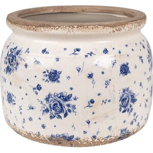 Clayre & Eef 6CE1659L Bloempot Beige Blauw Ø...