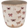 Clayre & Eef 6CE1661M Decoratie Bloempot Ø 15x14 cm Beige Roze