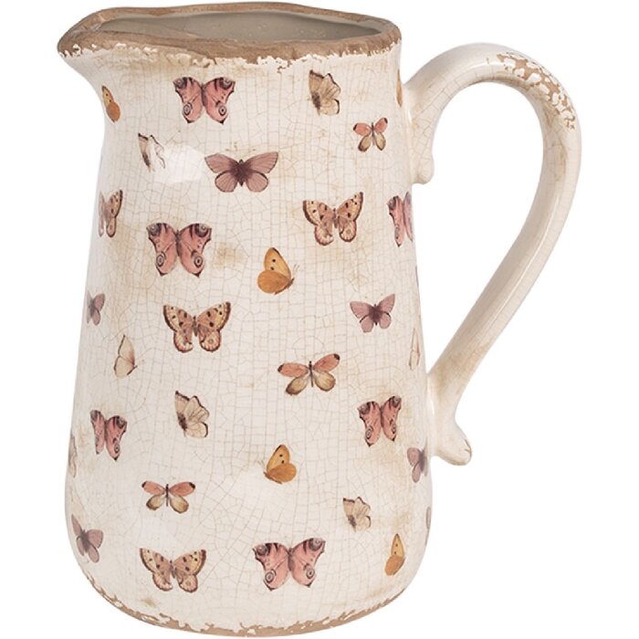Clayre & Eef 6CE1663L Decoratiekan 21x15x23 cm Beige Roze