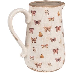 Clayre & Eef 6CE1663L Decoratiekan 21x15x23 cm Beige Roze