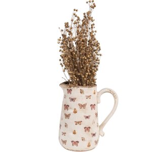 Clayre & Eef 6CE1663L Decoratiekan 21x15x23 cm Beige Roze