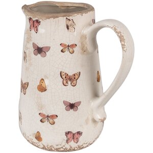 Clayre & Eef 6CE1663M Decoratiekan 16x12x18 cm Beige Roze