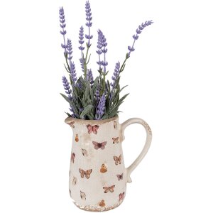 Clayre & Eef 6CE1663M Decoratiekan 16x12x18 cm Beige Roze