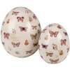 Clayre & Eef 6CE1667M Decoratie Ei Ø 10x12 cm Beige Roze