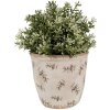 Clayre & Eef 6CE1669M Bloempot Beige Blauw Ø 14x13 cm Landelijke stijl