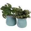 Clayre & Eef 6CE1715BL Decoratie Bloempot Ø 12x12 cm Blauw