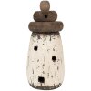 Clayre & Eef 6H2335 Vuurtoren Decoratie Wit Bruin Ø 11x23 cm