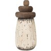 Clayre & Eef 6H2335 Vuurtoren Decoratie Wit Bruin Ø 11x23 cm
