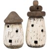 Clayre & Eef 6H2335 Vuurtoren Decoratie Wit Bruin Ø 11x23 cm