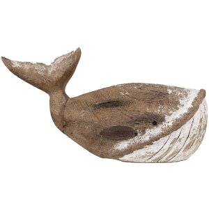 Clayre & Eef 6H2341 Decoratie Walvis 39x15x21 cm Bruin Wit