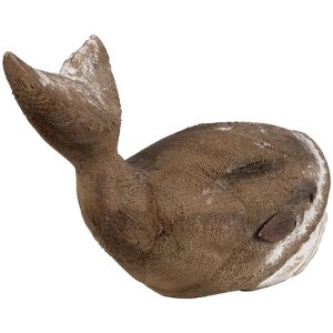 Clayre & Eef 6H2341 Decoratie Walvis 39x15x21 cm Bruin Wit