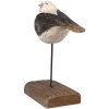Clayre & Eef 6H2343 Decoratie Vogel 12x5x13 cm Wit Zwart
