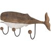 Clayre & Eef 6H2350 Kapstok Bruin Wit 53x10x23 cm - Stijlvol opbergen