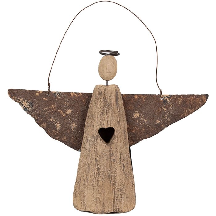 Clayre & Eef 6H2351 Engelen Decoratie Bruin 18x2x14/18 cm