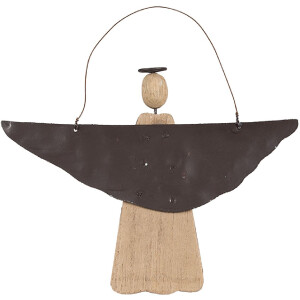 Clayre & Eef 6H2351 Engelen Decoratie Bruin 18x2x14/18 cm