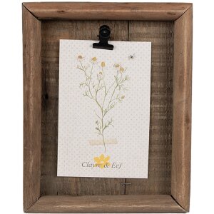 Clayre & Eef 6H2358 Fotolijst met Klem Bruin 16x3x21 cm