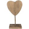 Clayre & Eef 6H2377 Decoratief Houten Hart Bruin 15x8x27 cm