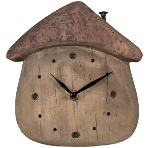 Clayre & Eef 6KL0819 Tafelklok 18x5x19 cm / 1xAA Bruin