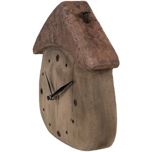 Clayre & Eef 6KL0819 Tafelklok 18x5x19 cm / 1xAA Bruin
