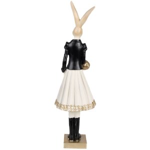 Clayre & Eef 6PR4003 Decoratief konijn bruin 10x9x32 cm met gouden accenten