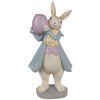 Clayre & Eef 6PR4013 Kaarshouder Konijn Beige Blauw 10x8x20 cm