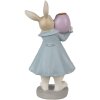 Clayre & Eef 6PR4013 Kaarshouder Konijn Beige Blauw 10x8x20 cm