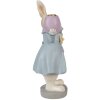 Clayre & Eef 6PR4013 Kaarshouder Konijn Beige Blauw 10x8x20 cm