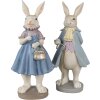 Clayre & Eef 6PR4015 Decoratief Konijn Beige Blauw 12x9x26 cm