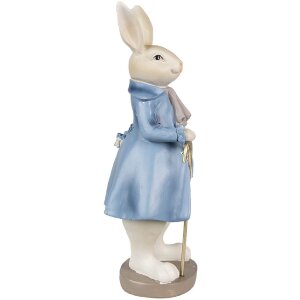 Clayre & Eef 6PR4017 Decoratief Konijn Beige Blauw 12x9x26 cm