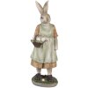 Clayre & Eef 6PR4026 Decoratief Konijn Bruin Groen 9x8x25 cm Polyresin