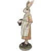 Clayre & Eef 6PR4026 Decoratief Konijn Bruin Groen 9x8x25 cm Polyresin