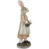 Clayre & Eef 6PR4026 Decoratief Konijn Bruin Groen 9x8x25 cm Polyresin