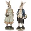 Clayre & Eef 6PR4026 Decoratief Konijn Bruin Groen 9x8x25 cm Polyresin