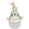 Clayre & Eef 6PR4029 Decoratief Konijn Bruin Blauw 15x12x25 cm
