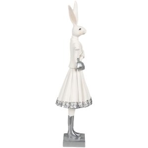 Clayre & Eef 6PR4037 Decoratief Konijn Wit 10x9x32 cm Polyresin Modern