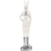 Clayre & Eef 6PR4044 Decoratief Konijn Wit Zilver 5x4x20 cm